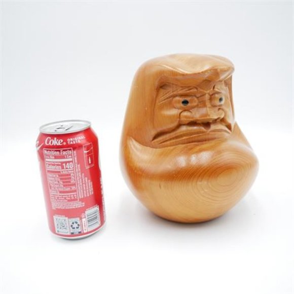 Lucky Japanese wood carving one sword carving Dharma - Picture 5 of 5